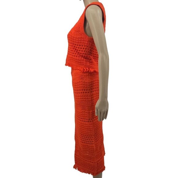 House of Harlow Orange Knit Skirt Set, Women's Small, NWT - Picture 2 of 11